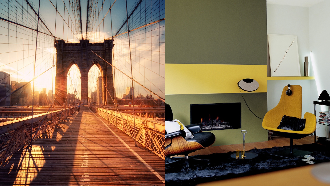 Create an edgy, urban scheme with pops of neon alongside an elegant grey, or take inspiration from the city skyline at sunset for a warm, relaxed atmosphere.