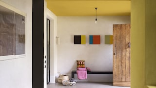 Mix it up with a bright feature ceiling