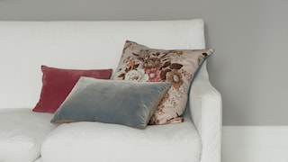 Create a romantic look by pairing warm grey and soft white.