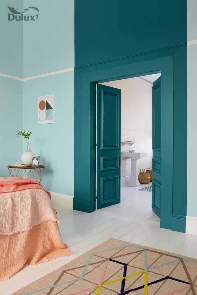Teal colour paint