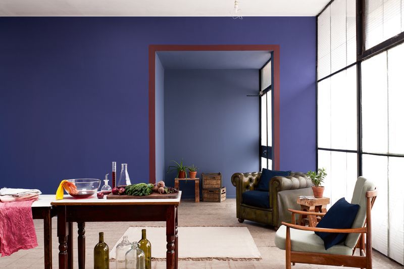 purple colour ideas for entrance hall