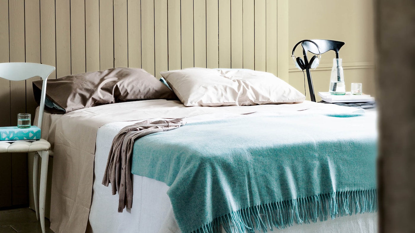 Don’t dismiss neutrals when it comes to creating a soft and dreamy bedroom scheme. A palette of pale shades that contain warm earthy tones is a sophisticated way to create a romantic look.