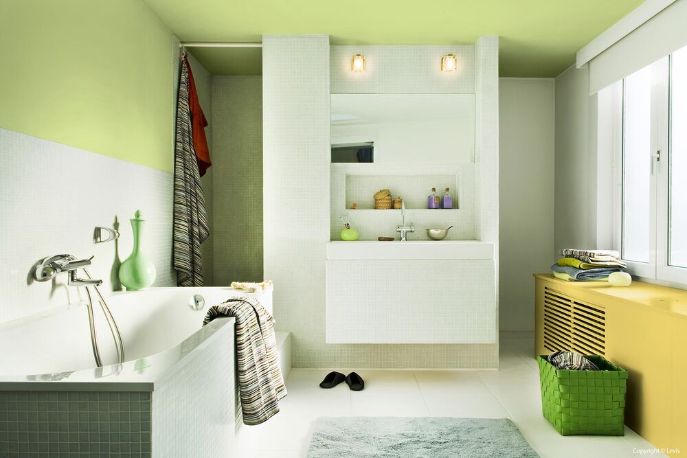 Mint Green walls of bathroom