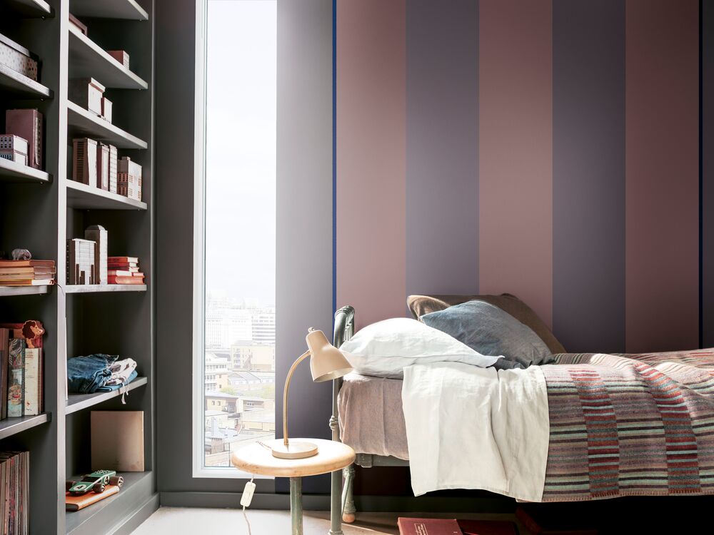 Purple Striped Walls