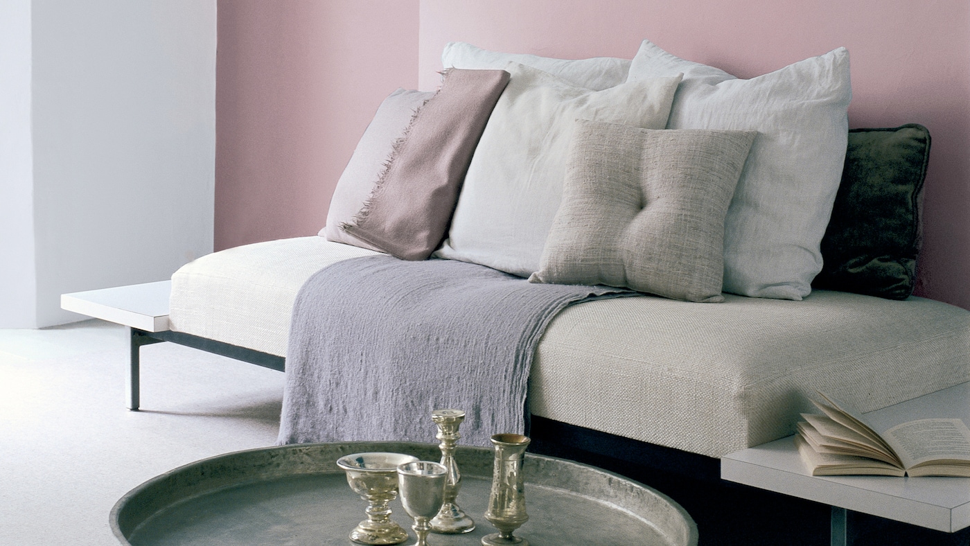 If you’re in need of a bit of calm, pale greens and violets will create a soothing scheme 