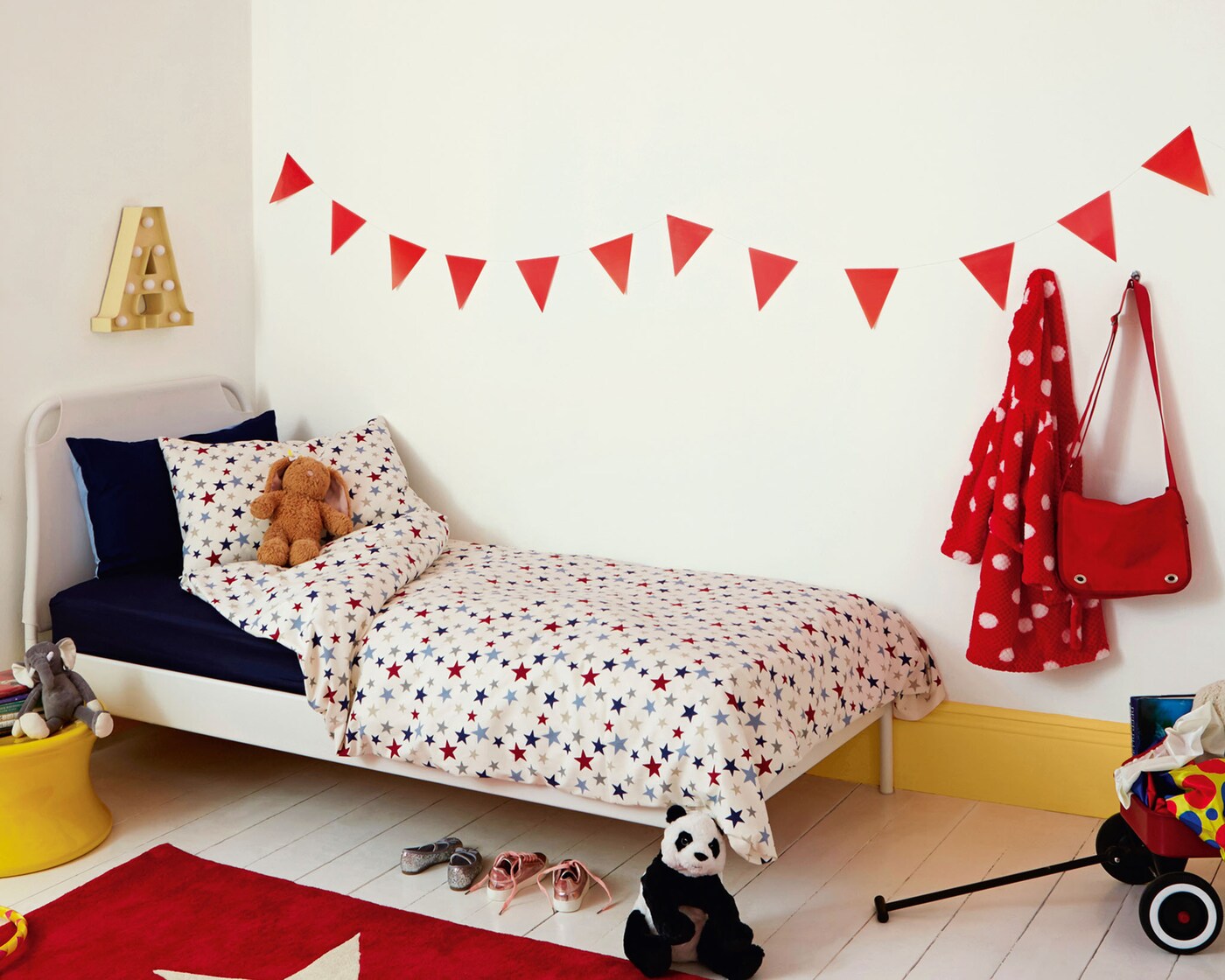Try white in your child’s bedroom for a look that’s both stylish and versatile