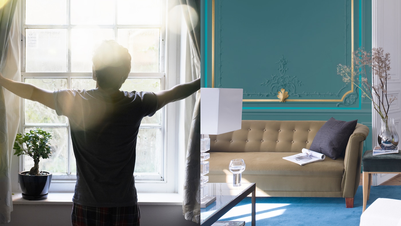 Rooms that catch the sunrise see the most variations in light throughout the day. At dawn the light has a slight pinkish tinge to it, which quickly turns bluer as the morning progresses.