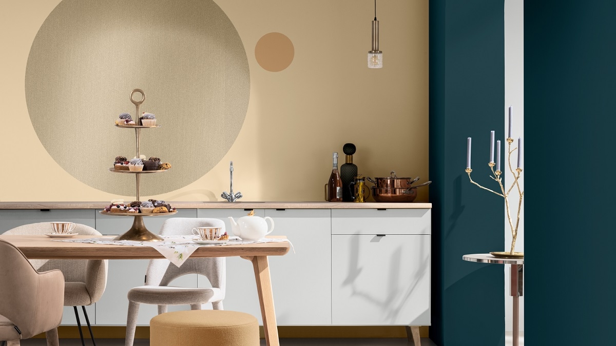 Pomieszczenie pomalowane frabą ceramiczną Dulux Ambiance Ceramic