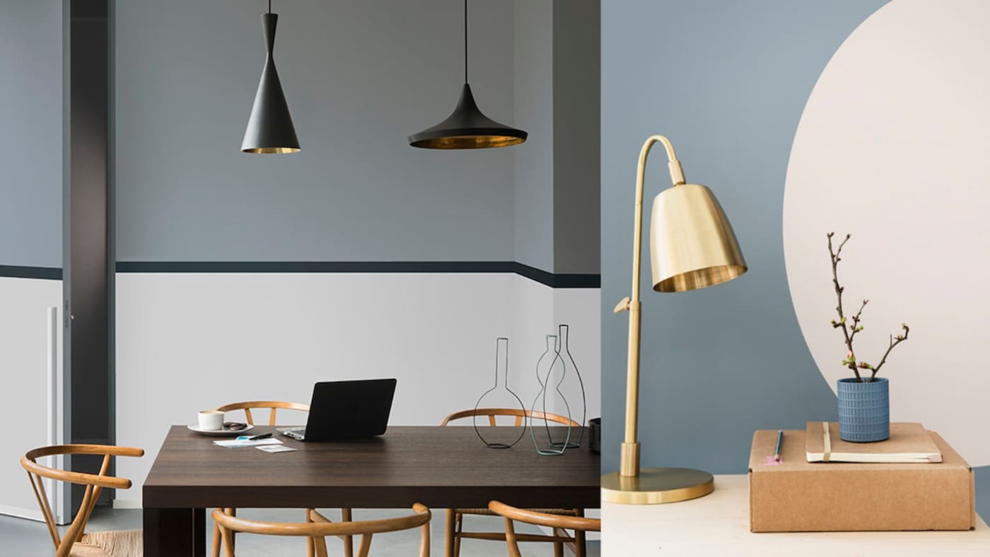 Kontrastowe kolory są najlepszym narzędziem aby stworzyć stanowisko pracy i tym samym oddzielić je, od przestrzeni przeznaczonej do życia rodzinnego.