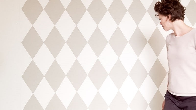 Wzór rombów na ścianie - Dulux