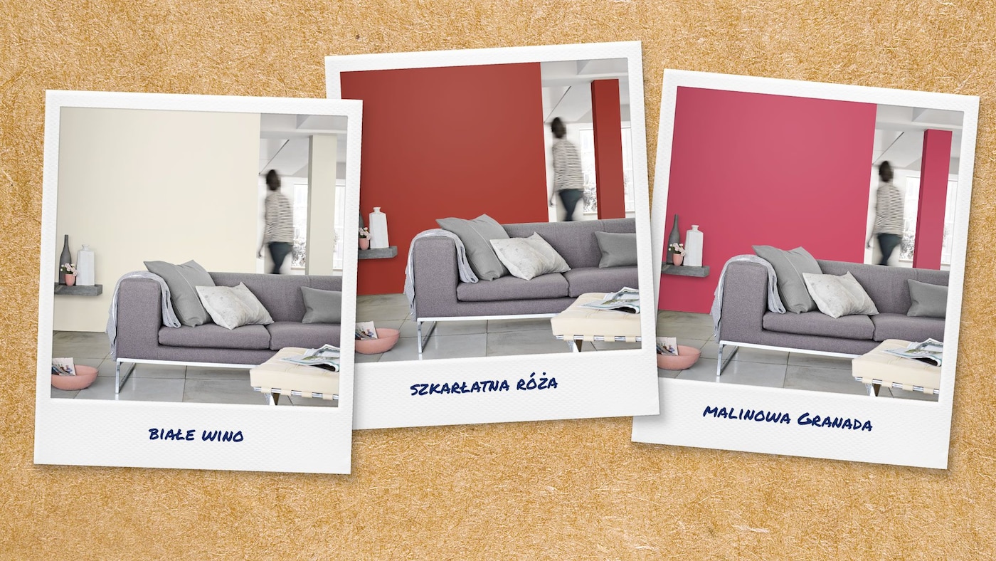 Białe Wino, Szkarłatna Róża czy może Malinowa Granada? Owszem, na zdjęciach wyglądają zachwycająco, jednak zanim przemalujemy ściany, sprawdźmy, czy kolory pasują do naszego wnętrza