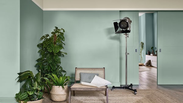 Nowoczesny salon w kolorze Green Spa