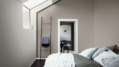 Jadalnia w kolorach Dulux Ambiance Ceramic z palety NEUTRAL COLOURS