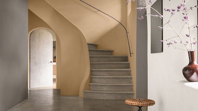 Jadalnia w kolorach Dulux Ambiance Ceramic z palety NEUTRAL COLOURS