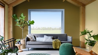 Połączenie Koloru Roku Duluxz zielonym i niebieskim