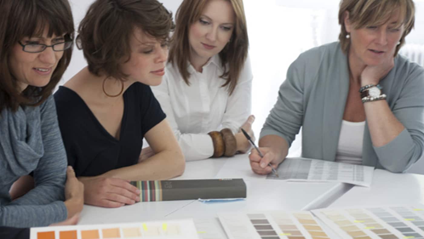 Dedicated team of colour forecasters deliberating over the ‘Colour of the Year’.