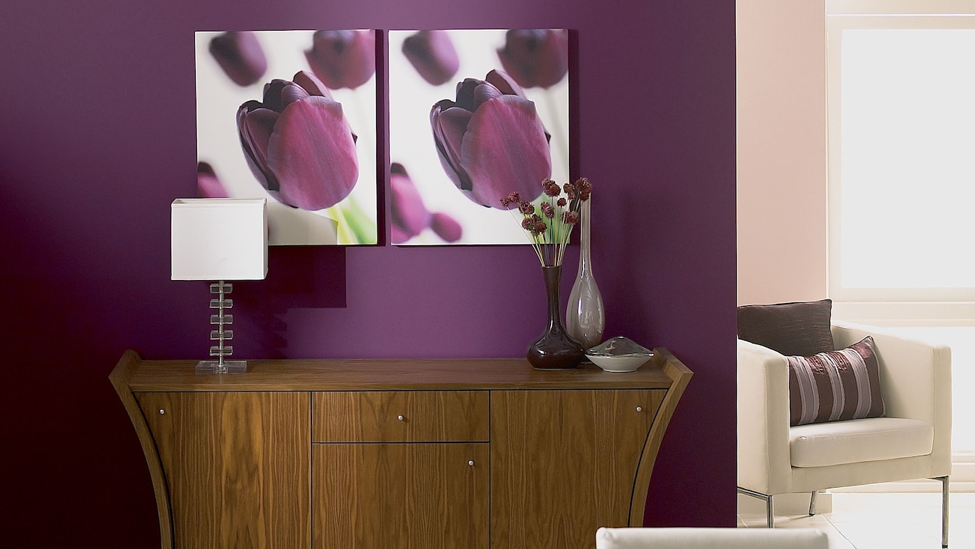 Mulberry is a rich purple that adds vibrancy to any space. Pair with dusky lilac and crisp white for an opulent look. 
