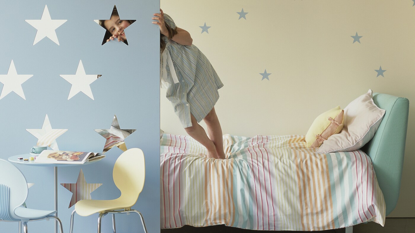 Create a serene retreat for your children with calming Dulux pastel shades in their new bedroom.