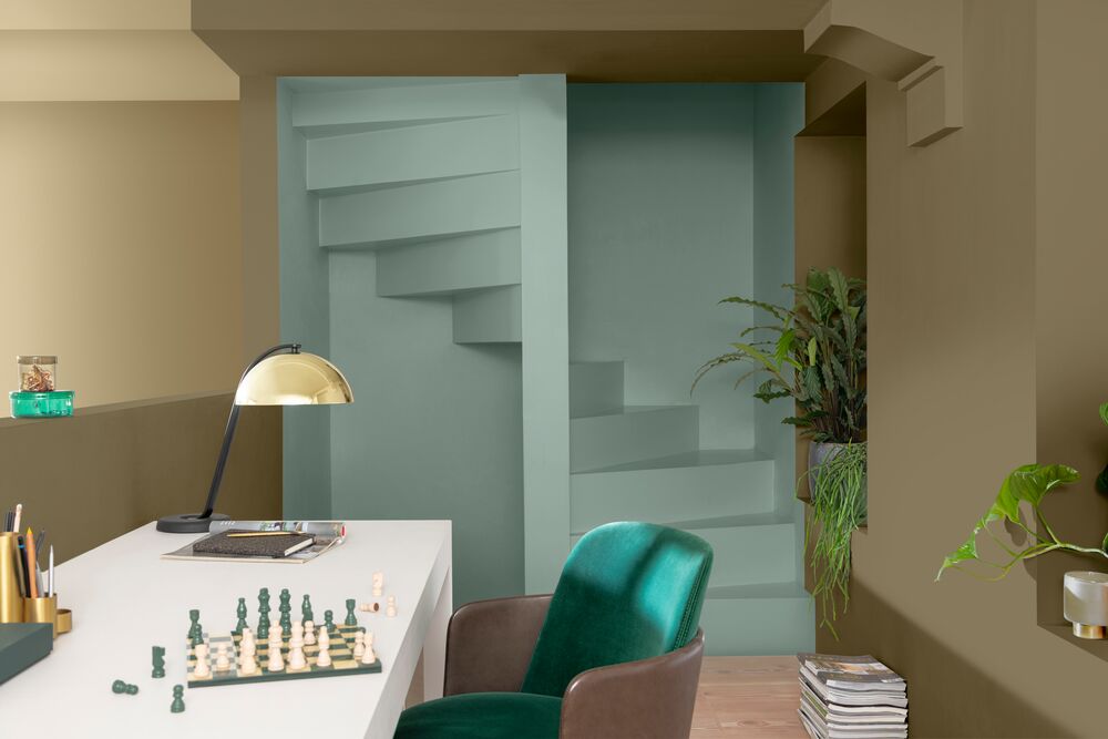 green colour on stairs