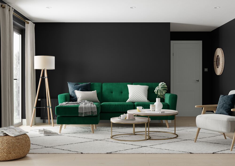 black living room