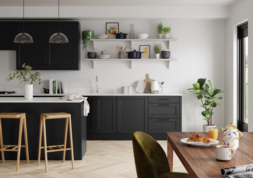 black kitchen cabinets
