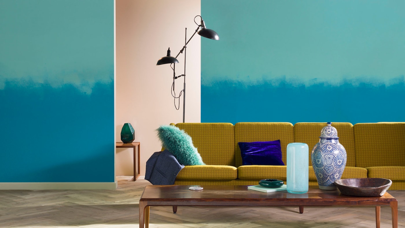 สีออมเบรที่โดดเด่นในห้องนั่งเล่น