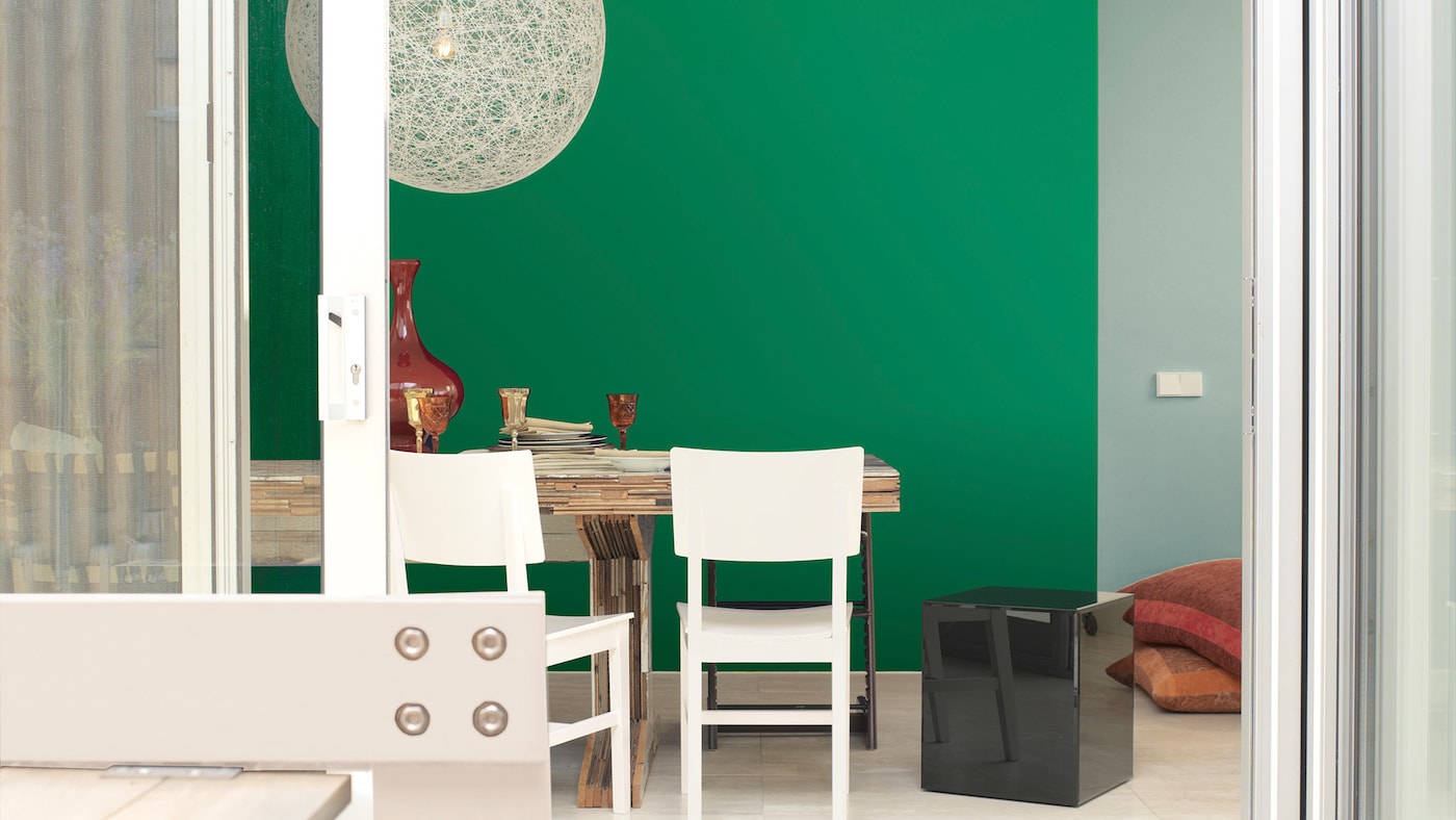ห้องรับประทานอาหารโทนสีเขียว