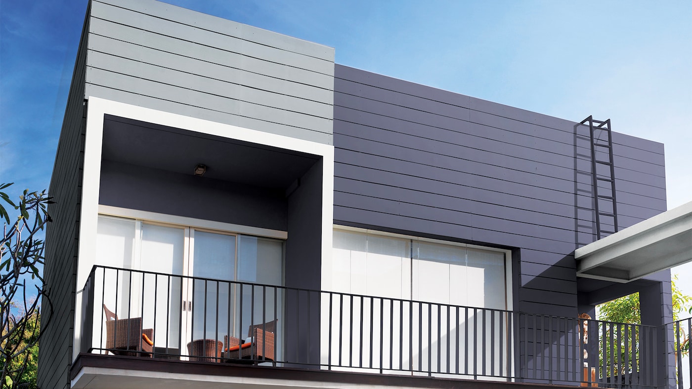 บ้านภายนอกโทนสีเทา