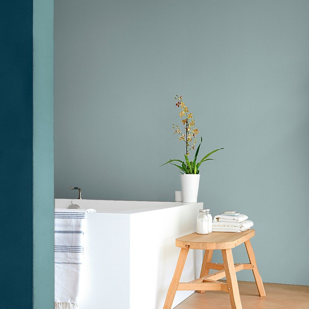 Vibrant teal bathroom - Teal Voyage, Denim Drift