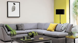 Add vivid acid yellow accents to stone grey