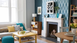 Combine shades of teal and graphic patterns