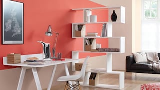 Coral colour blocking defines a space