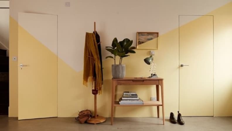 yellow geometric hallway