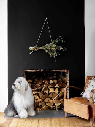 The Weekend Project: how to use a black feature wall to create a Christmas fireplace