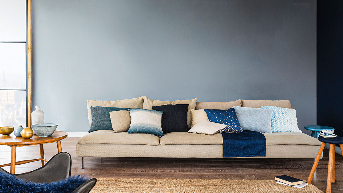 Dulux anniversary Denim Drift living room