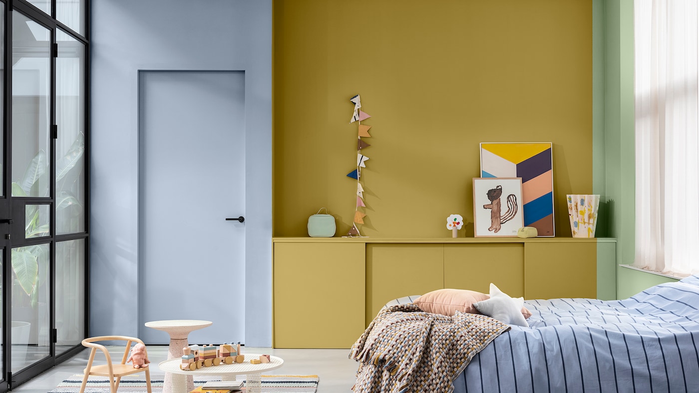 Colour of the Year 2022 The Workshop Colours shown in BedRoom Inspirational roomset