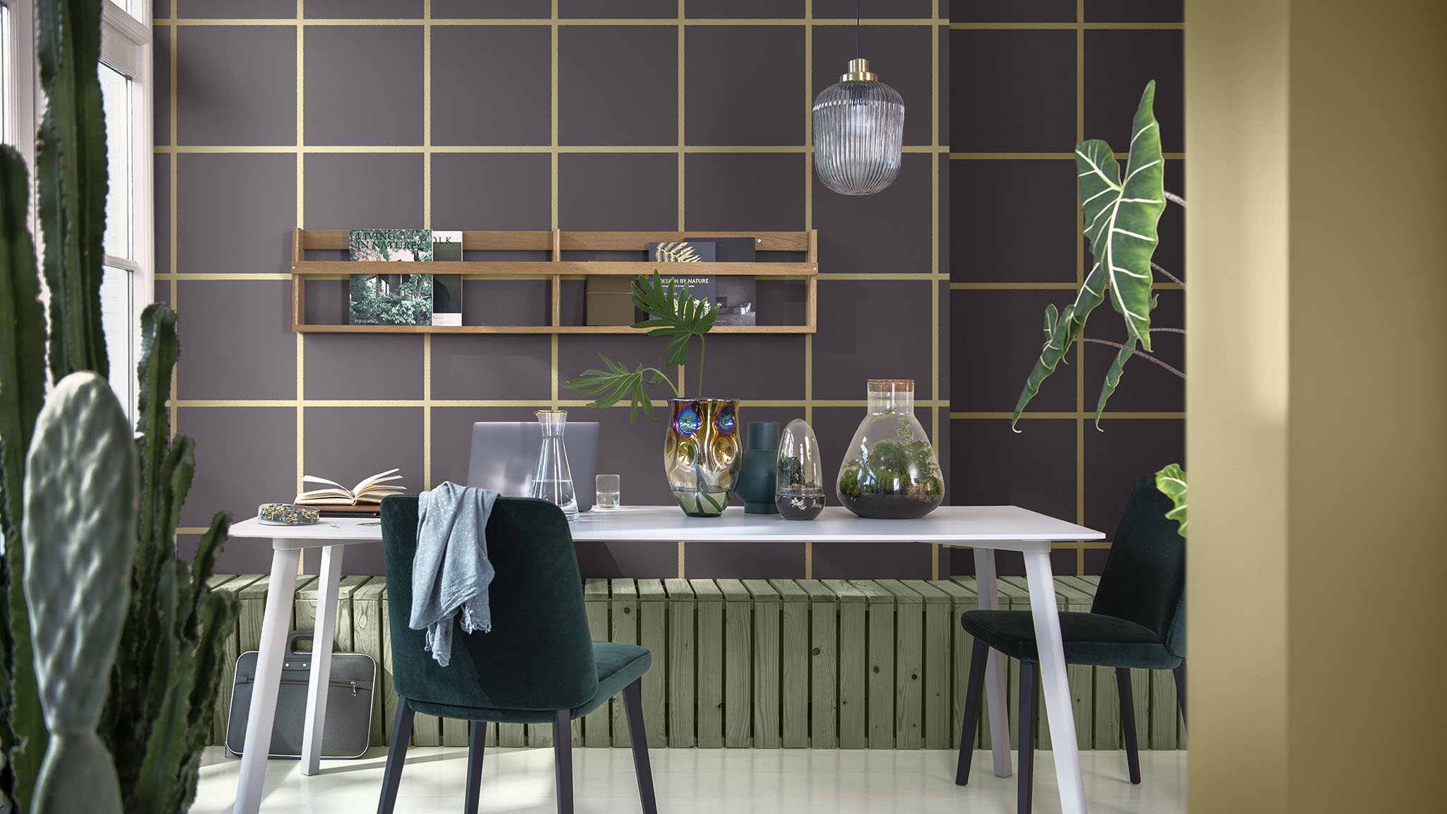 How to paint checks on a wall with Dulux Colour of the Year