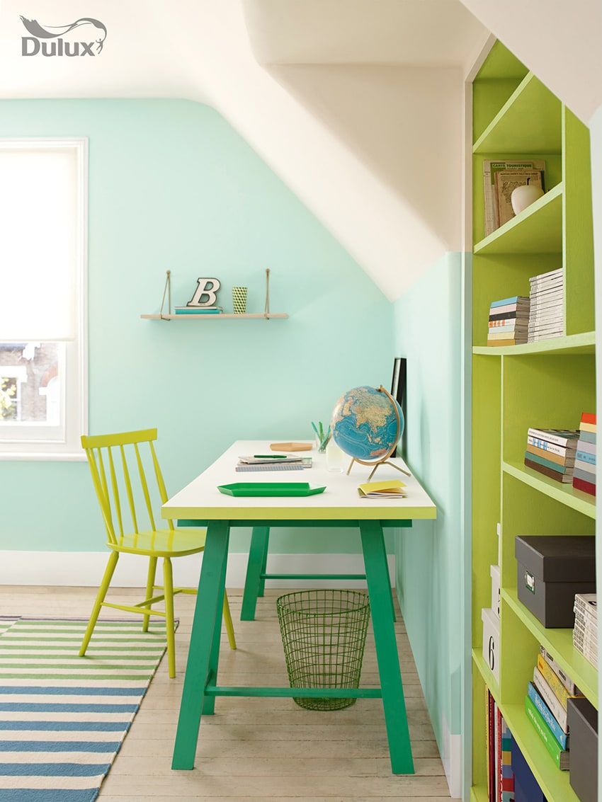 Lime green study furniture