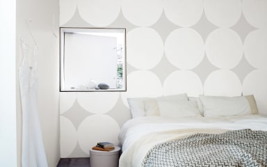 Bedroom with different shades of grey