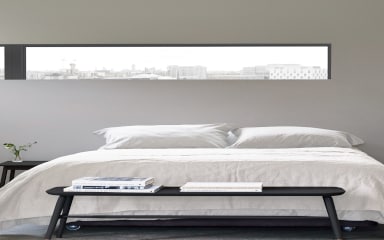 Bedroom with different shades of grey