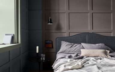 Bedroom with different shades of grey