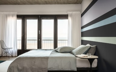 Bedroom with different shades of grey