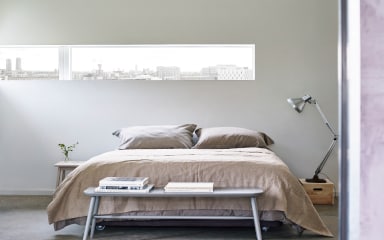 Bedroom with different shades of grey