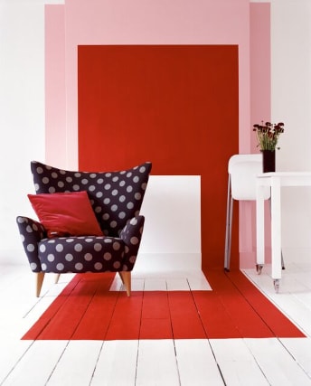 Red living room
