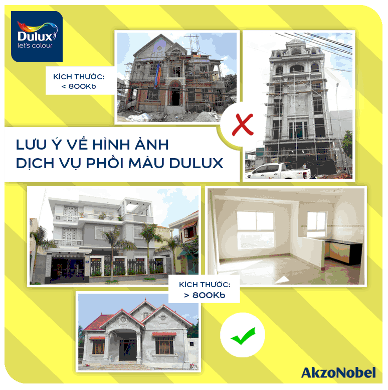 CÁC LƯU Ý KHI GỬI HÌNH ẢNH CÔNG TRÌNH CẦN PHỐI MÀU