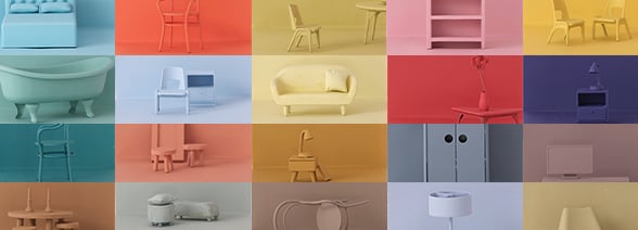 ghép hình các căn phòng đầy màu sắc