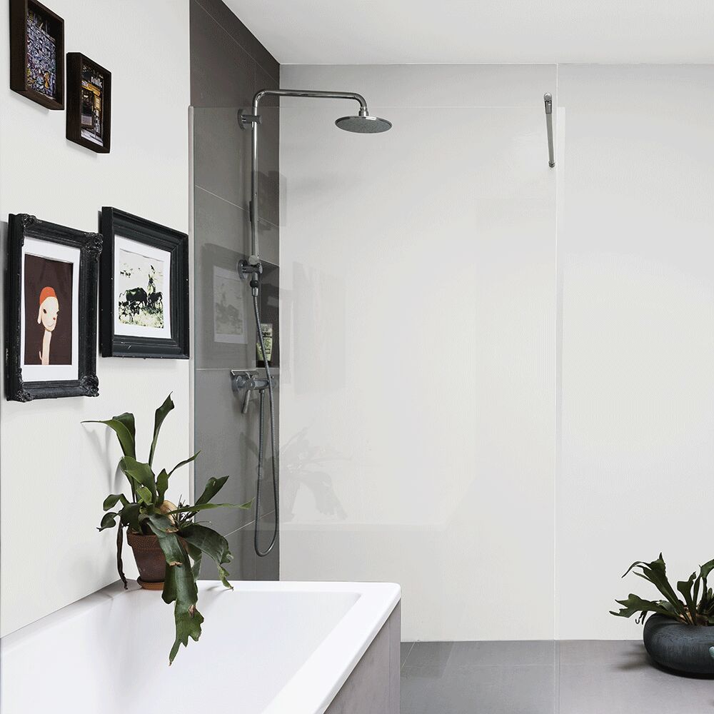 white bathroom walls