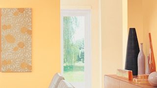 Add warmth with golden apricot hues