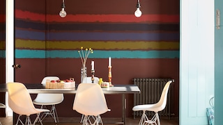 Create a bold feature wall with painted stripes