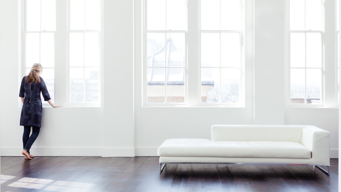 Avoid any dark colour on the ceiling - white Dulux paint is always a safe choice, but you could also go for other pale tones